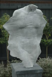Aluminium through a veil outdoor garden sculpture