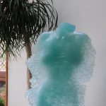 glass sculpture through a veil